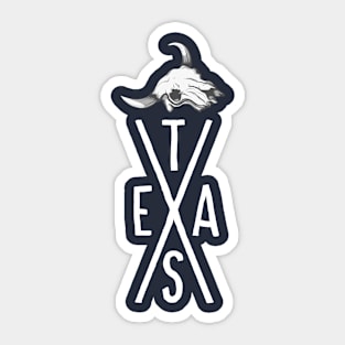 Cool Texas Cow Skull Cowboy Souvenir Typography USA Gift Sticker